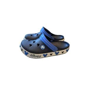 Crocs Crocband Disney Mickey Mouse Clogs Navy and White Youth Size 12/13